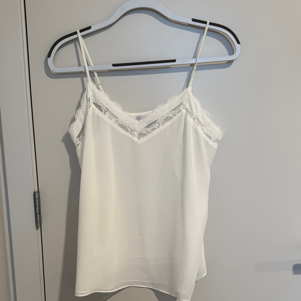 Naked Zebra White Lace Cami Top